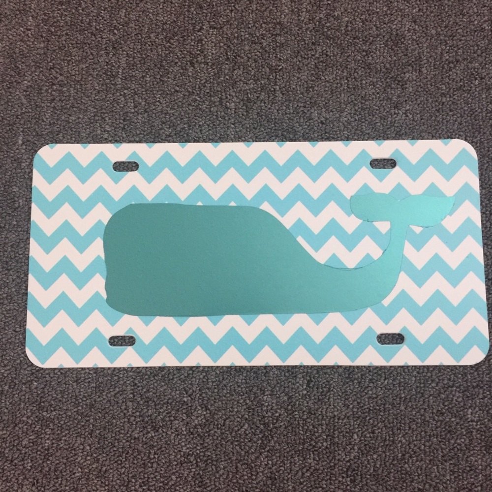Chevron whale car tag